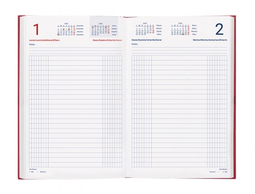 Dietario Liderpapel 12x16,5 cm 2024 octavo color rojo papel 70 gr 167110, imagen 4 mini