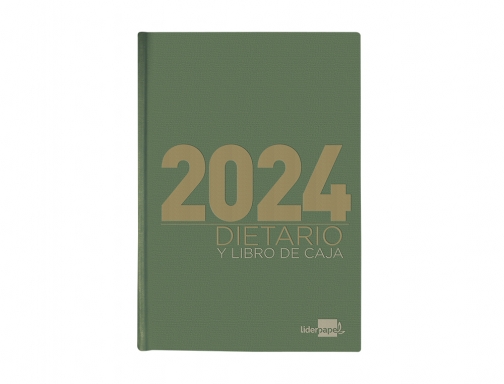 Dietario Liderpapel 12x16,5 cm 2024 octavo color verde papel 70 gr 167111, imagen 3 mini