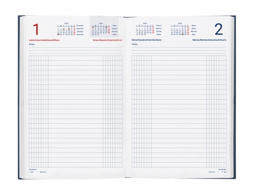 Dietario Liderpapel 15x21,5 cm 2024 cuarto color azul papel 70 gr 167112, imagen 4 mini