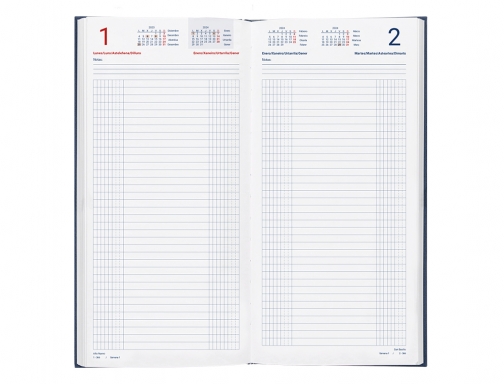 Dietario Liderpapel 15x30,5cm 2024 dos tercios color azul papel 70 gr 167115, imagen 4 mini