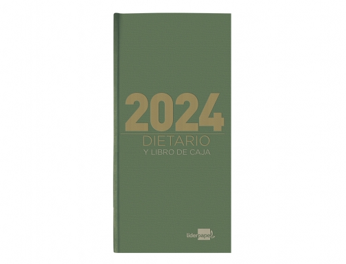 Dietario Liderpapel 15x30,5cm 2024 dos tercios color verde papel 70 gr 167117, imagen 3 mini