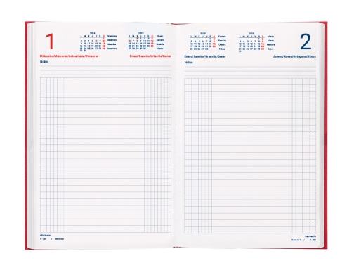 Dietario Liderpapel 2025 cuarto 15x21,5 cm color rojo papel 70 gr 170531, imagen 4 mini