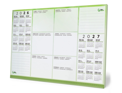 Planning sobremesa semanal Liderpapel 40x60 cm 80 gr 60 hojas 2025-2026 53899, imagen 2 mini