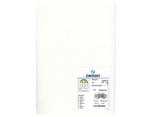 Cartulina Guarro Din A4 blanco 185 gr paquete 50 hojas C200040152, imagen 2 mini