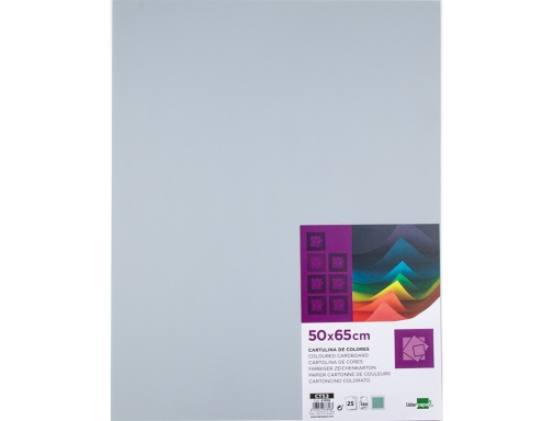 Cartulina Liderpapel 50x65 cm 180 gr gris paquete de 25 hojas 67858, imagen 2 mini