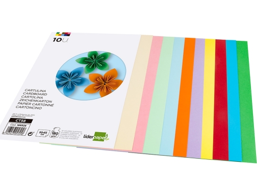 Cartulina Liderpapel 50x65 cm 180g m2 10 colores surtidos paquete de 10 166926, imagen 5 mini