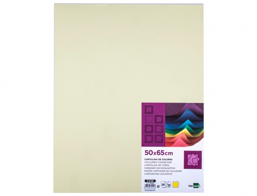 Cartulina Liderpapel 50x65 cm 180g m2 amarillo paquete de 25 hojas 79444, imagen 2 mini