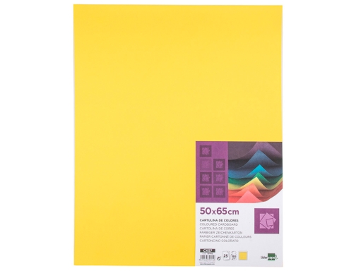 Cartulina Liderpapel 50x65 cm 180g m2 amarillo limon paquete de 25 hojas 79445, imagen 2 mini