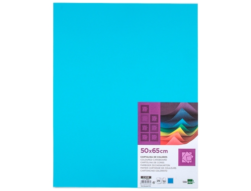 Cartulina Liderpapel 50x65 cm 180g m2 celeste paquete de 25 hojas 79447 , turquesa, imagen 2 mini