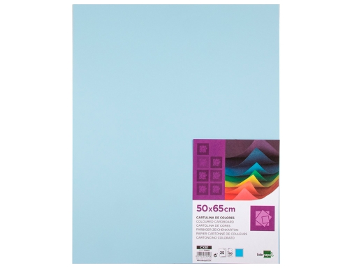 Cartulina Liderpapel 50x65 cm 180g m2 azul paquete de 25 hojas 79449 , celeste, imagen 2 mini