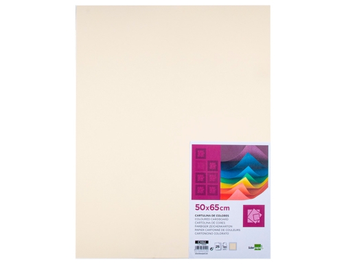 Cartulina Liderpapel 50x65 cm 180g m2 crema paquete de 25 hojas 79450, imagen 2 mini