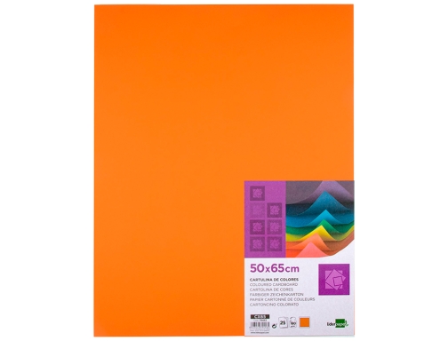 Cartulina Liderpapel 50x65 cm 180g m2 naranja paquete de 25 hojas 79453, imagen 2 mini