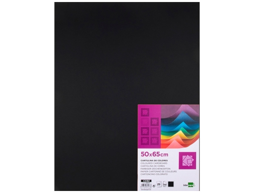 Cartulina Liderpapel 50x65 cm 180g m2 negro paquete de 25 hojas 79454, imagen 2 mini