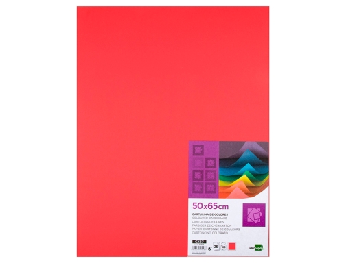 Cartulina Liderpapel 50x65 cm 180g m2 rojo paquete de 25 hojas 79455, imagen 2 mini