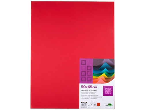 Cartulina Liderpapel 50x65 cm 180g m2 rojo navidad paquete de 25 hojas 79456, imagen 2 mini