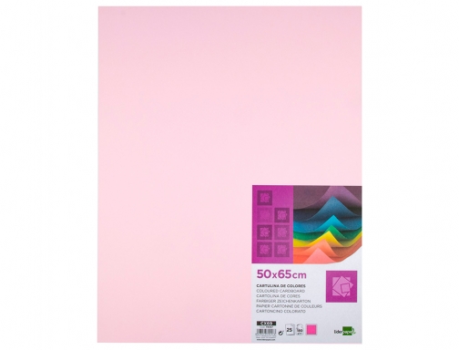 Cartulina Liderpapel 50x65 cm 180g m2 rosa paquete de 25 hojas 79457, imagen 2 mini