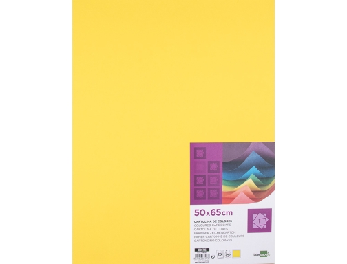 Cartulina Liderpapel 50x65 cm 240g m2 amarillo limon paquete de 25 hojas 64557, imagen 2 mini