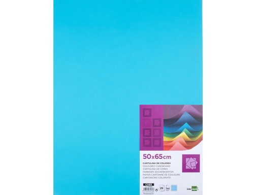 Cartulina Liderpapel 50x65 cm 240g m2 celeste paquete de 25 hojas 64565, imagen 2 mini