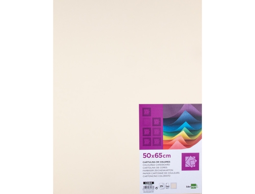 Cartulina Liderpapel 50x65 cm 240g m2 crema paquete de 25 hojas 64566, imagen 2 mini