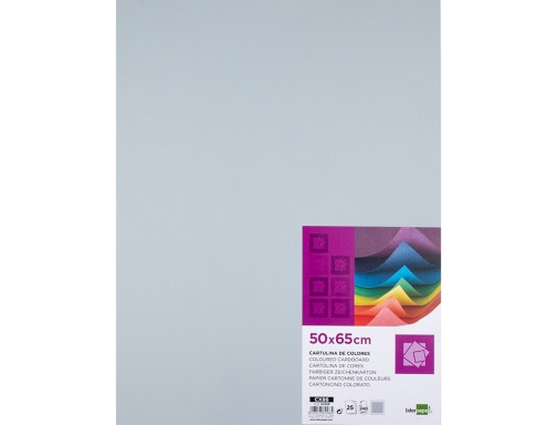 Cartulina Liderpapel 50x65 cm 240g m2 gris paquete de 25 hojas 64568, imagen 2 mini