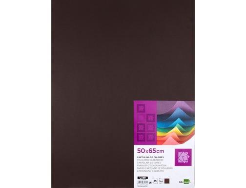 Cartulina Liderpapel 50x65 cm 240g m2 marron paquete de 25 hojas 64571, imagen 2 mini