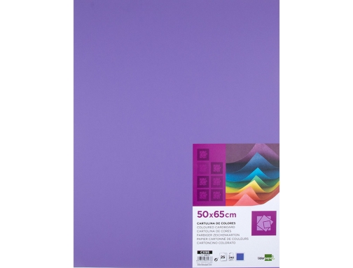 Cartulina Liderpapel 50x65 cm 240g m2 purpura paquete de 25 hojas 64577, imagen 2 mini