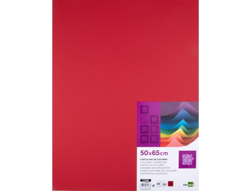 Cartulina Liderpapel 50x65 cm 240g m2 rojo navidad paquete de 25 hojas 64578, imagen 2 mini