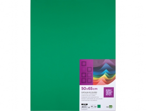 Cartulina Liderpapel 50x65 cm 240g m2 verde pistacho paquete de 25 hojas 64583, imagen 2 mini