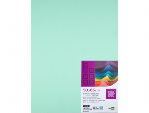 Cartulina Liderpapel 50x65 cm 240g m2 verde navidad paquete de 25 hojas 64584, imagen 2 mini