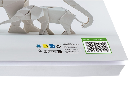 Cartulina Liderpapel A3 180g m2 blanco paquete de 100 hojas 29702, imagen 4 mini