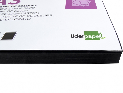 Cartulina Liderpapel A3 180g m2 negro paquete de 100 hojas 49202, imagen 5 mini