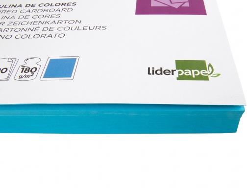 Cartulina Liderpapel A4 180g m2 azul paquete de 100 hojas 24581, imagen 5 mini