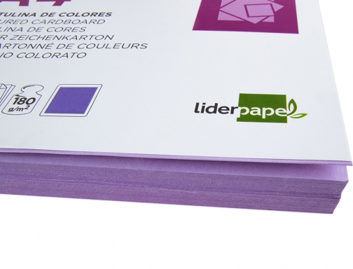 Cartulina Liderpapel A4 180g m2 lila paquete de 100 hojas 26536, imagen 5 mini