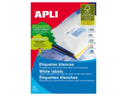 Etiqueta adhesiva Apli 2423 tamao 199,6x144,5 mm fotocopiadora laser ink-jet caja con, imagen 2 mini