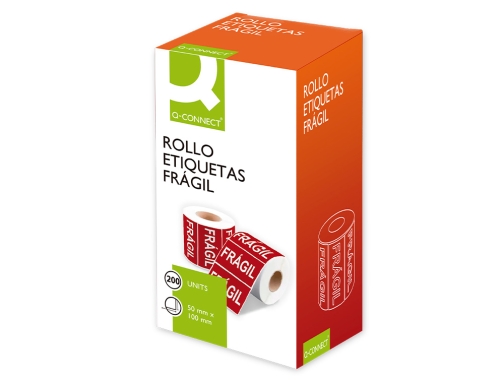 Etiqueta Q-connect fragil 50x100 mm rollo de 200 unidades KF10976, imagen 3 mini