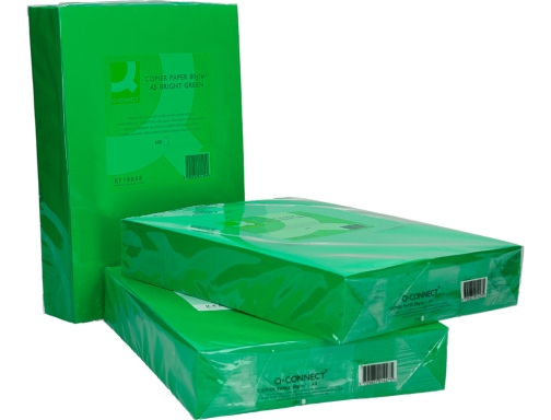 Papel color Qconnect Din A3 80gr verde intenso paquete de 500 hojas KF18008, imagen 5 mini