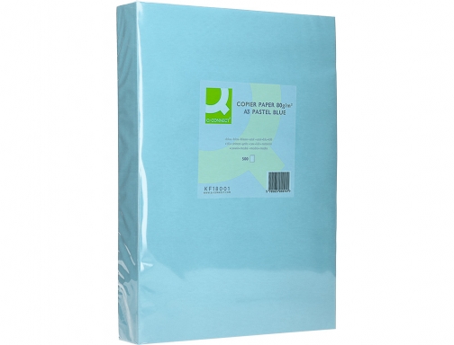 Papel color Q-connect Din A3 80gr celeste paquete de 500 hojas KF18001 , azul, imagen 3 mini