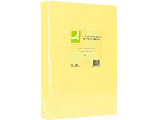 Papel color Q-connect Din A3 80gr amarillo paquete de 500 hojas KF18006, imagen 3 mini