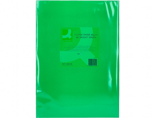 Papel color Q-connect Din A3 80gr verde intenso paquete de 500 hojas KF18008, imagen 2 mini