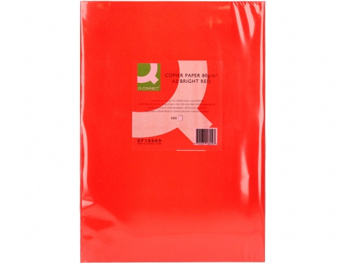 Papel color Q-connect Din A3 80gr rojo intenso paquete de 500 hojas KF18009, imagen 2 mini