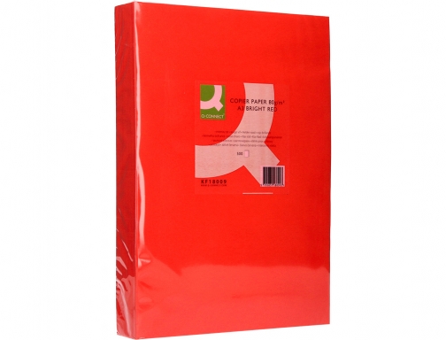 Papel color Q-connect Din A3 80gr rojo intenso paquete de 500 hojas KF18009, imagen 3 mini