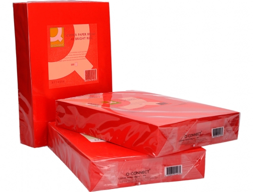 Papel color Q-connect Din A3 80gr rojo intenso paquete de 500 hojas KF18009, imagen 5 mini