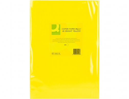 Papel color Q-connect Din A3 80 gr amarillo intenso paquete de 500 KF18010, imagen 2 mini
