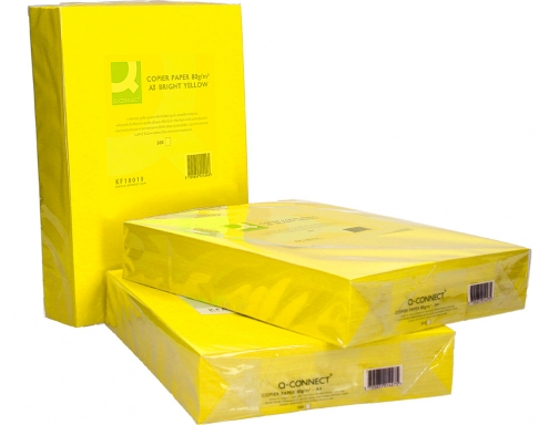 Papel color Q-connect Din A3 80 gr amarillo intenso paquete de 500 KF18010, imagen 5 mini