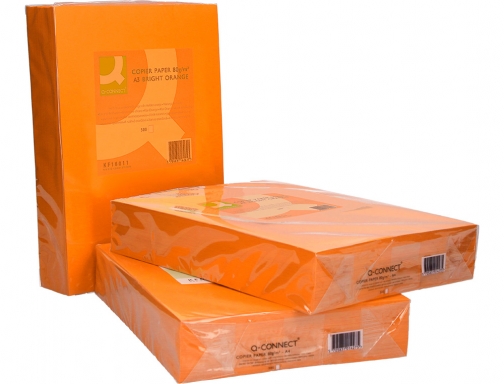 Papel color Q-connect Din A3 80 gr naranja intenso paquete de 500 KF18011, imagen 5 mini