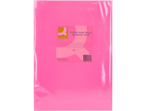 Papel color Q-connect Din A3 80gr rosa intenso paquete de 500 hojas KF18012, imagen 2 mini