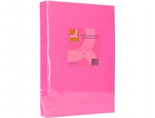 Papel color Q-connect Din A3 80gr rosa intenso paquete de 500 hojas KF18012, imagen 3 mini