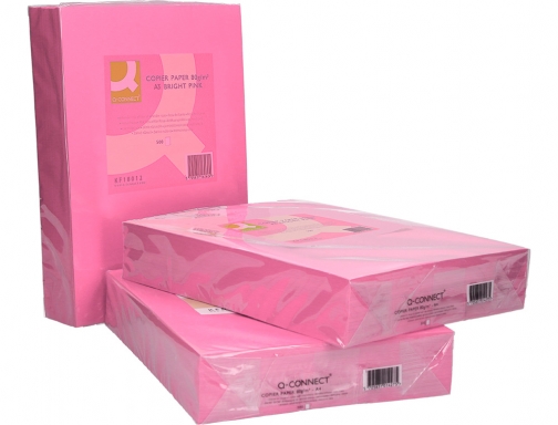 Papel color Q-connect Din A3 80gr rosa intenso paquete de 500 hojas KF18012, imagen 5 mini