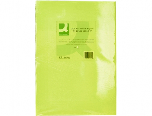 Papel color Q-connect Din A3 80gr verde neon paquete de 500 hojas KF18016, imagen 2 mini