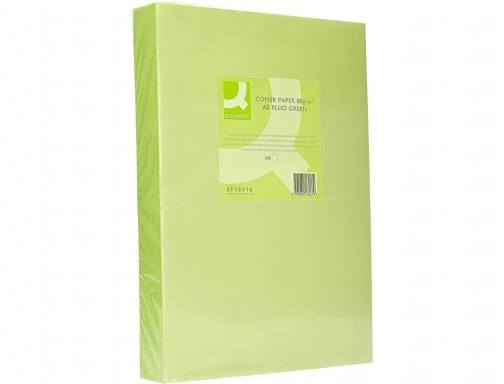 Papel color Q-connect Din A3 80gr verde neon paquete de 500 hojas KF18016, imagen 3 mini